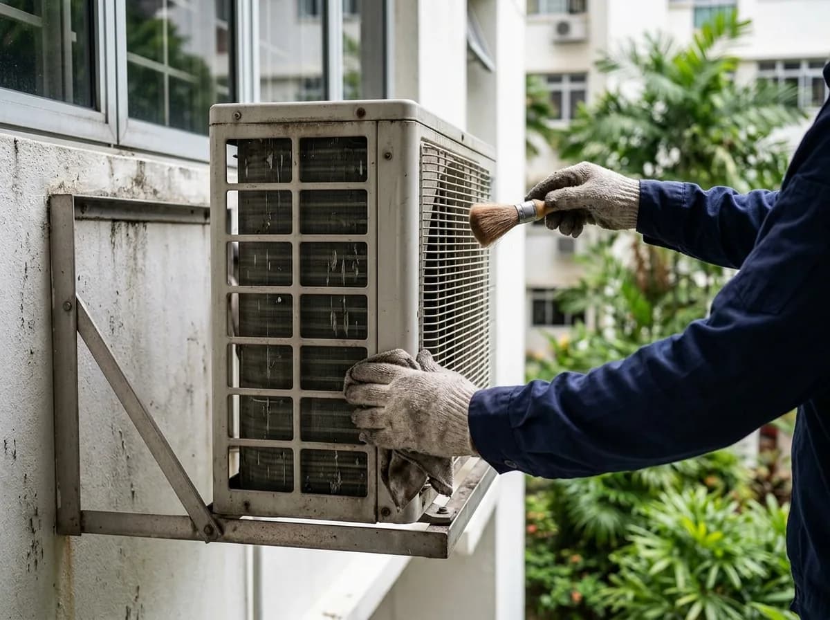 Outdoor air-conditioning condenser unit with refrigerant piping connections